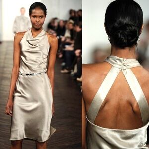 Ralph Lauren Purple Label Runway Dress Cowl Neck Silk Midi Formal Cocktail Y2K